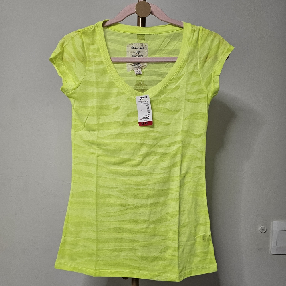 Bozzolo Neon Yellow‎ Sheer Women's Tee